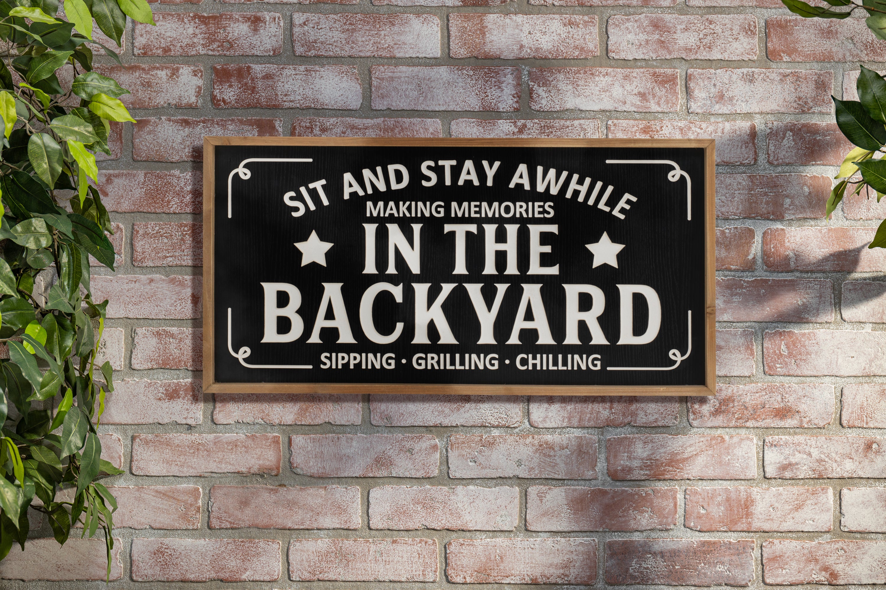 31.5 Inch Wood Engraved THE BACKY^ARD Wall Sign